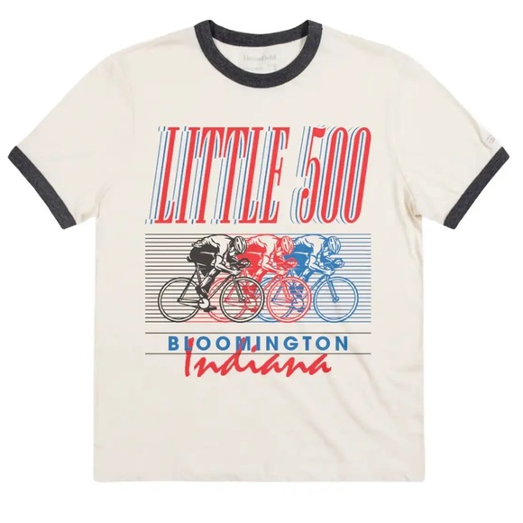 HOMEFIELD  Indiana Hoosiers Student Foundation Retro Little 500 Ringer Tee - Picture 1 of 6